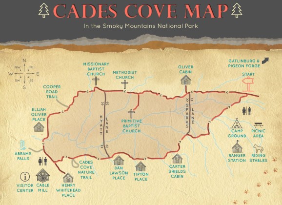 bathroom map for Cades Cove 