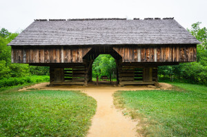 view of historic barn when Cades Cove biking