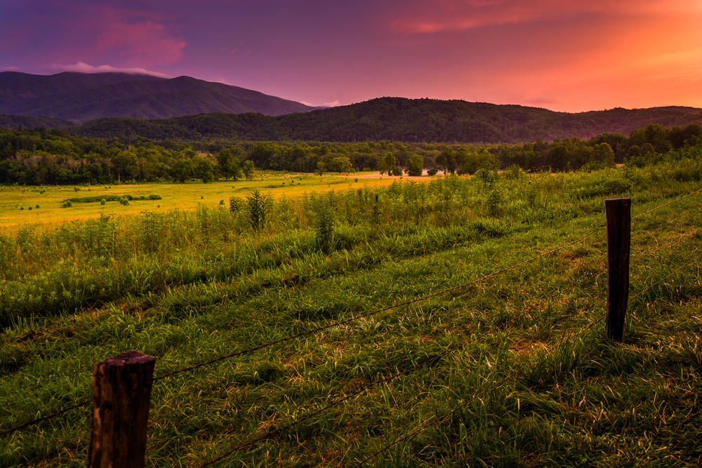 Breathtaking sunset in Cades Cove
