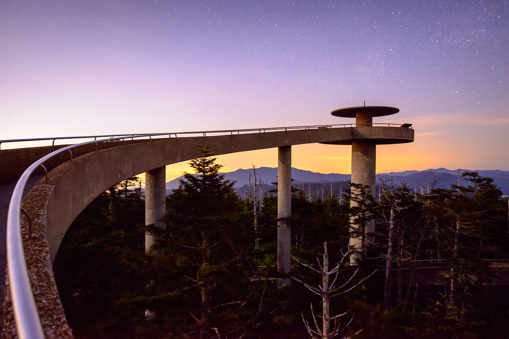 Clingmans dome in the Smoky Mountains cades cove