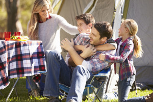 family staying in Cades Cove campground